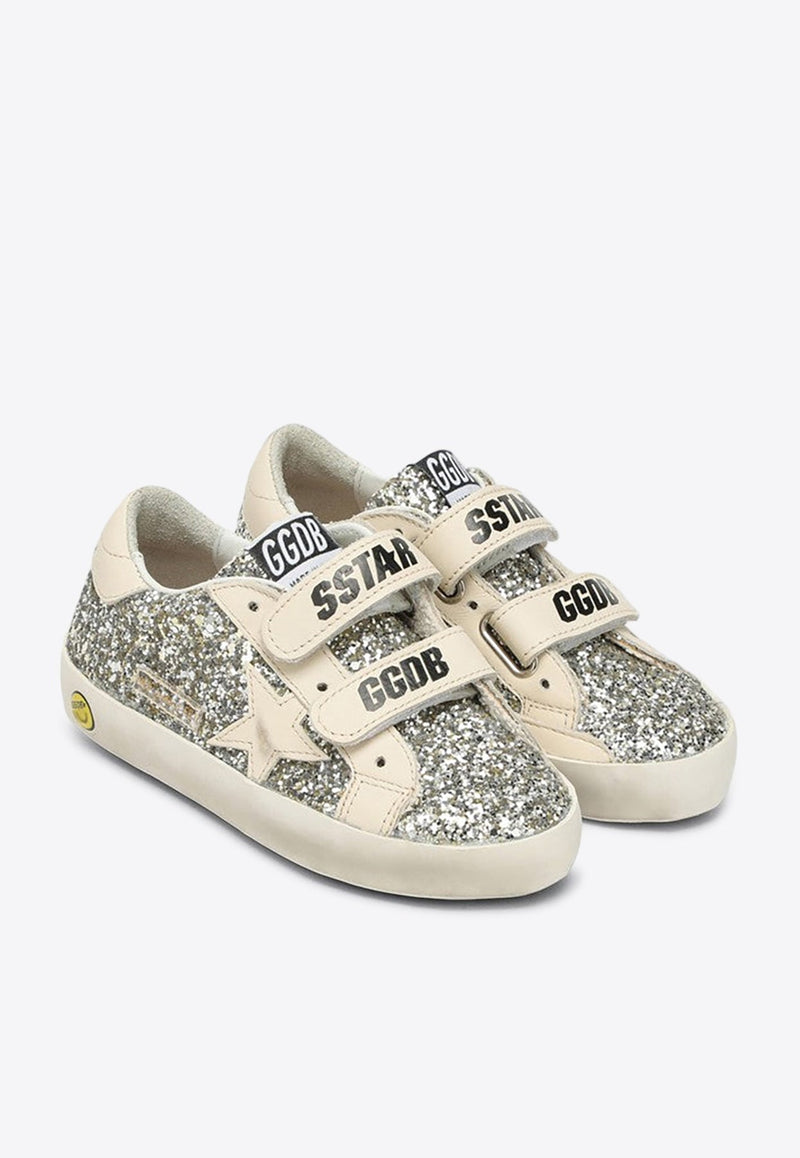 Girls Old School Glittered Sneakers