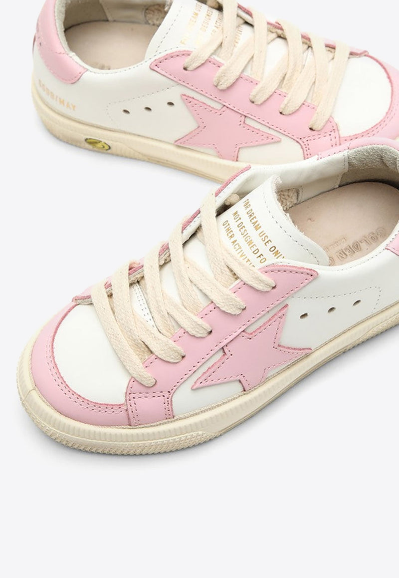 Kids May Vintage-Effect Leather Low-Top Sneakers