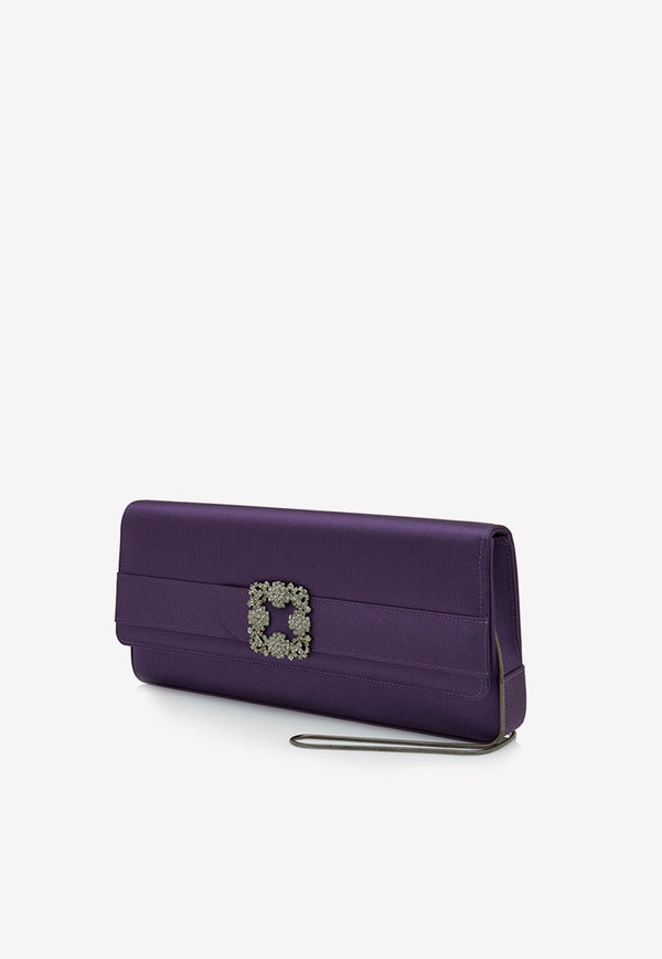 Gothisilong Crystal Buckle Satin Clutch