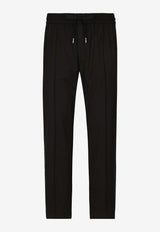 Stretch Wool-Blend Track Pants