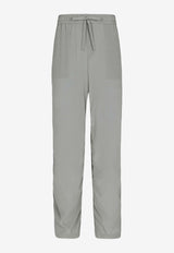 Gathered Silk Track Pants