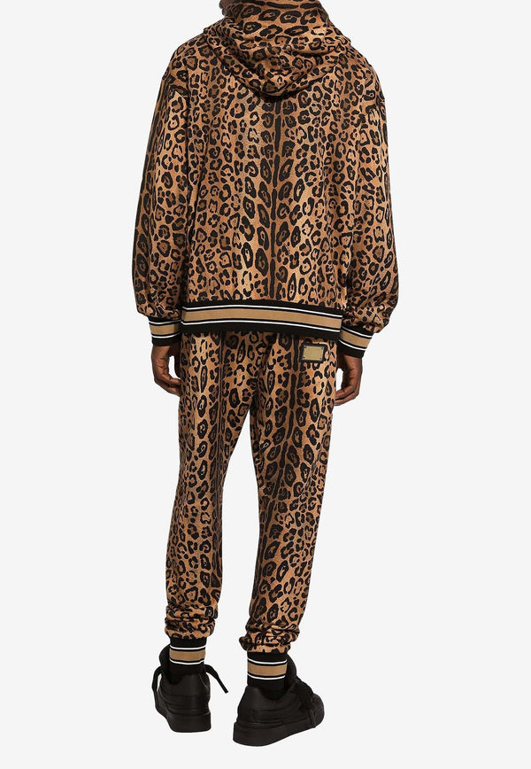 Leopard Print Track Pants