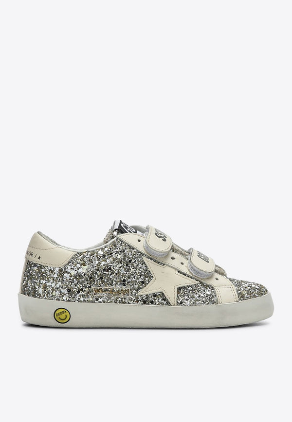 Girls Old School Glittered Sneakers