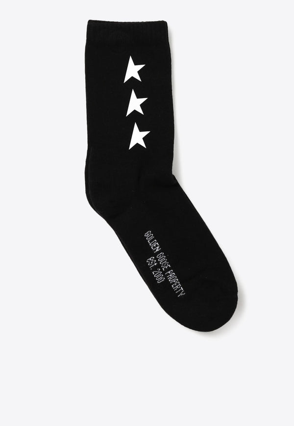 Star Print Ribbed Socks