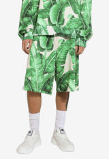 Banana Tree Print Track Shorts