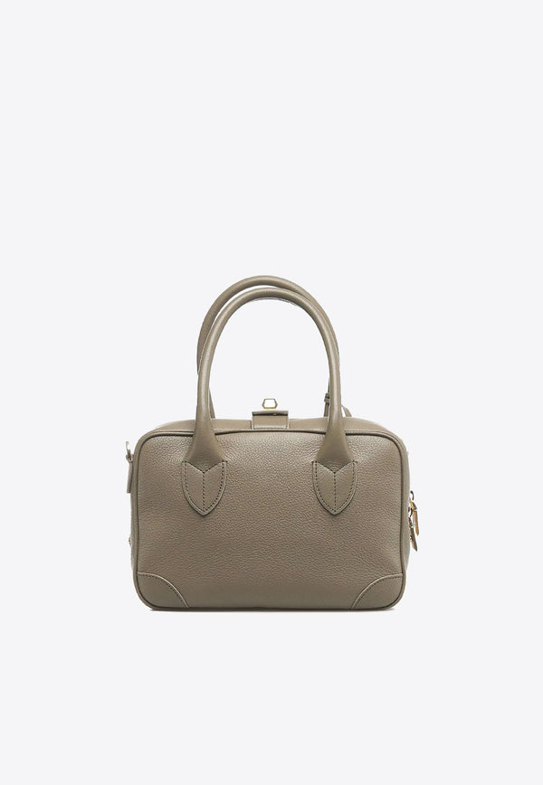 Vita Grained Leather Top Handle Bag