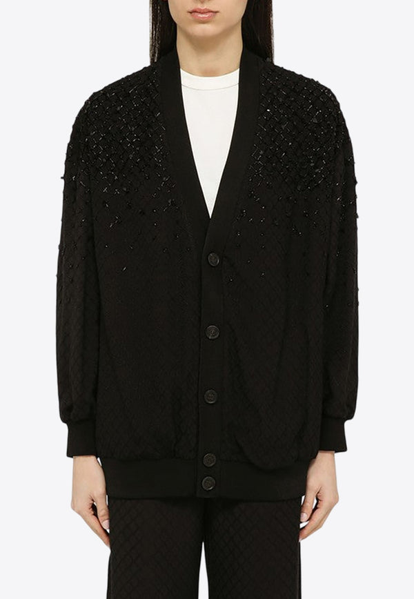 Sequin-Detailed Buttoned Cardigan