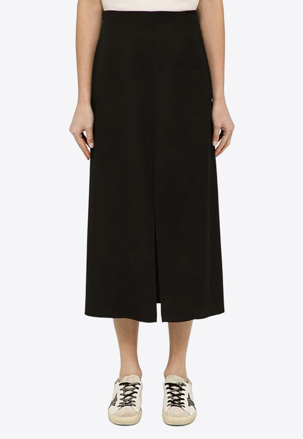 Star-Stud Wool Midi Skirt