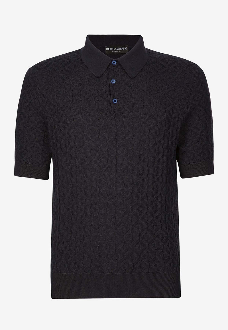 Silk Jacquard Polo T-shirt