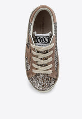 Girls Super-Star Suede and Glitter Sneakers