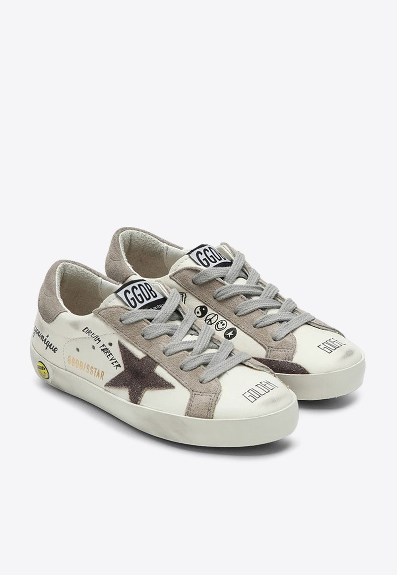 Girls Super Star Leather and Suede Sneakers