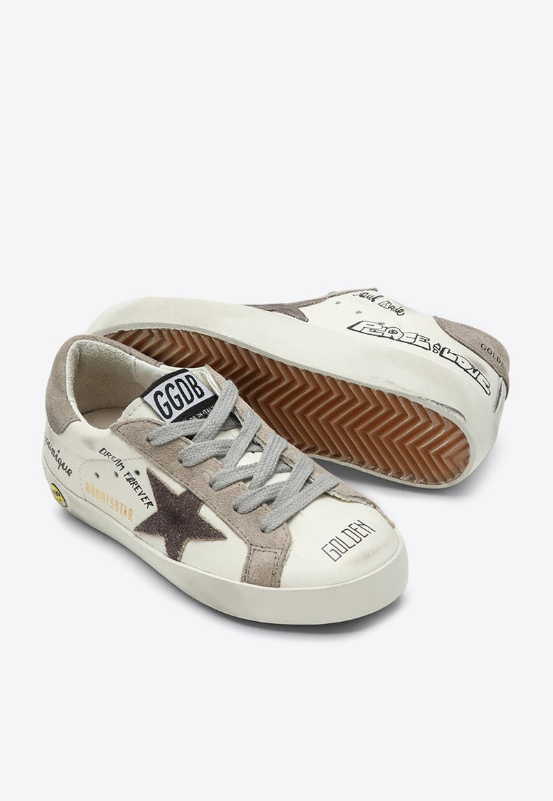 Girls Super Star Leather and Suede Sneakers