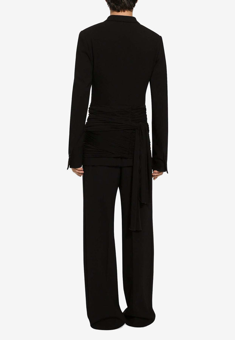 Straight-Leg Tailored Wool Pants