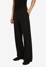 Straight-Leg Tailored Wool Pants