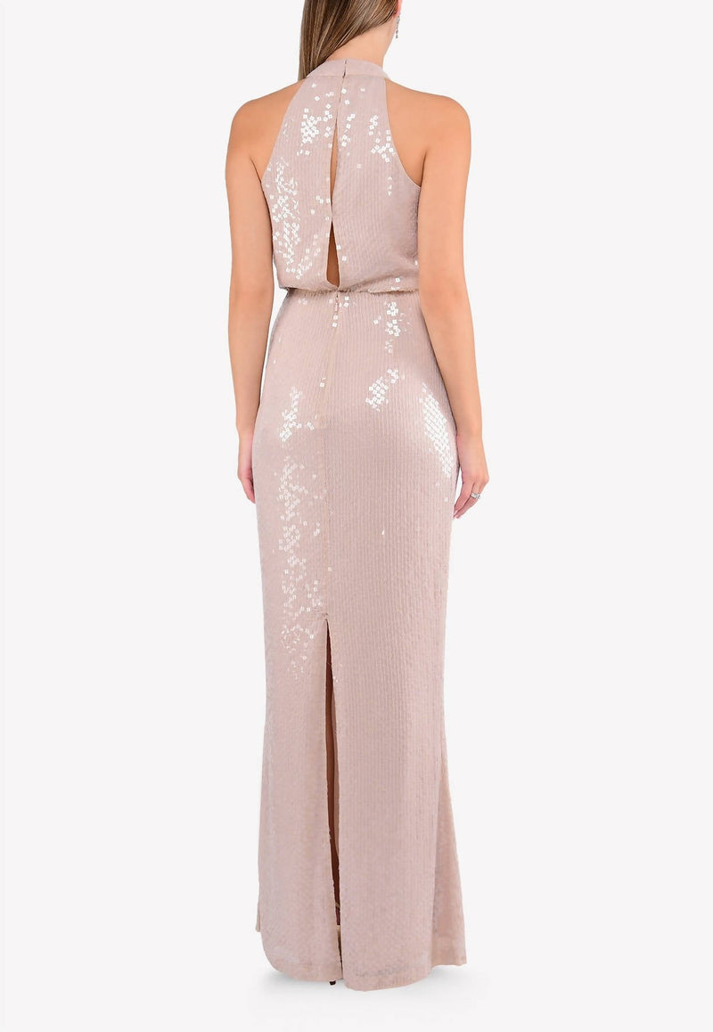 Inga Sequined Floor-Length Gown