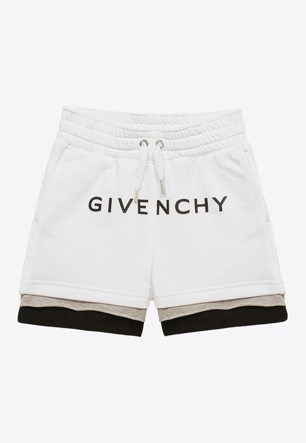 Boys Layered Drawstring Logo Shorts