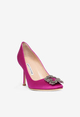 Hangisi 90 Crystal Buckle Pumps in Satin