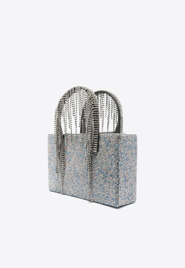 Crystal Mesh Top Handle Bag