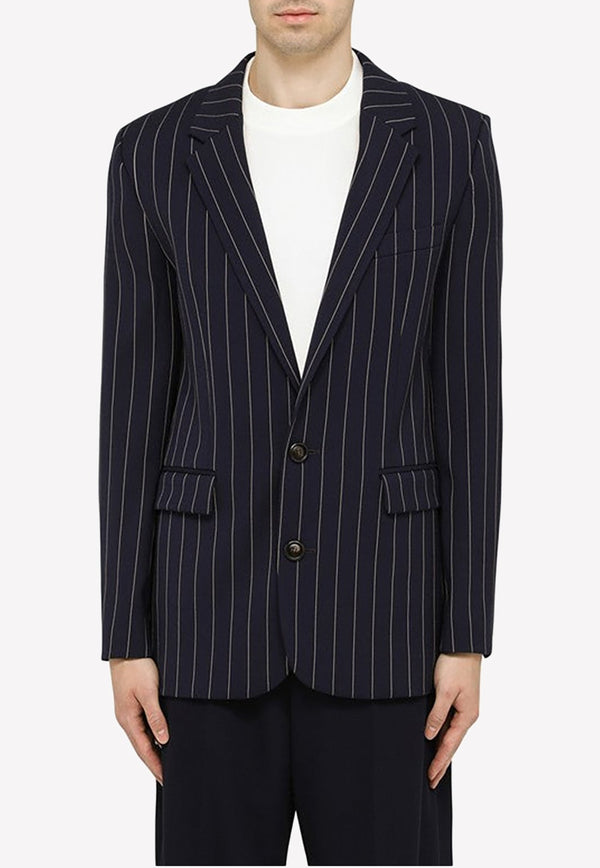 Single-Breasted Pinstripe Blazer