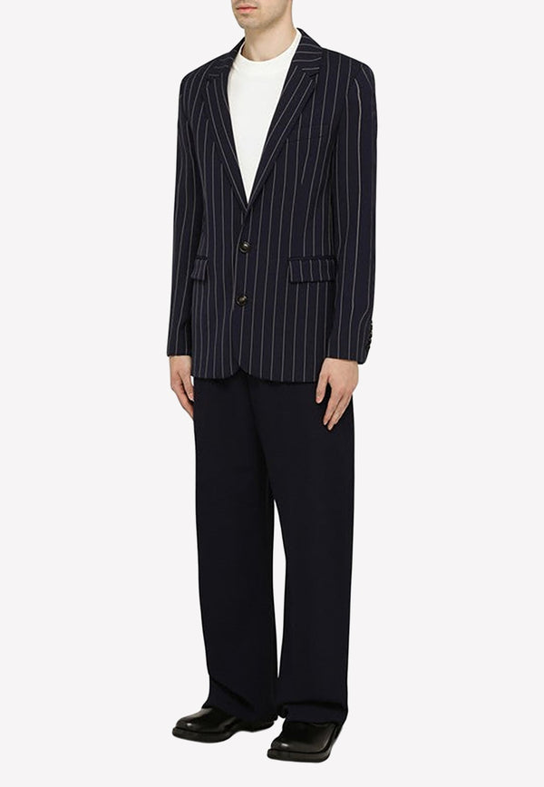 Single-Breasted Pinstripe Blazer