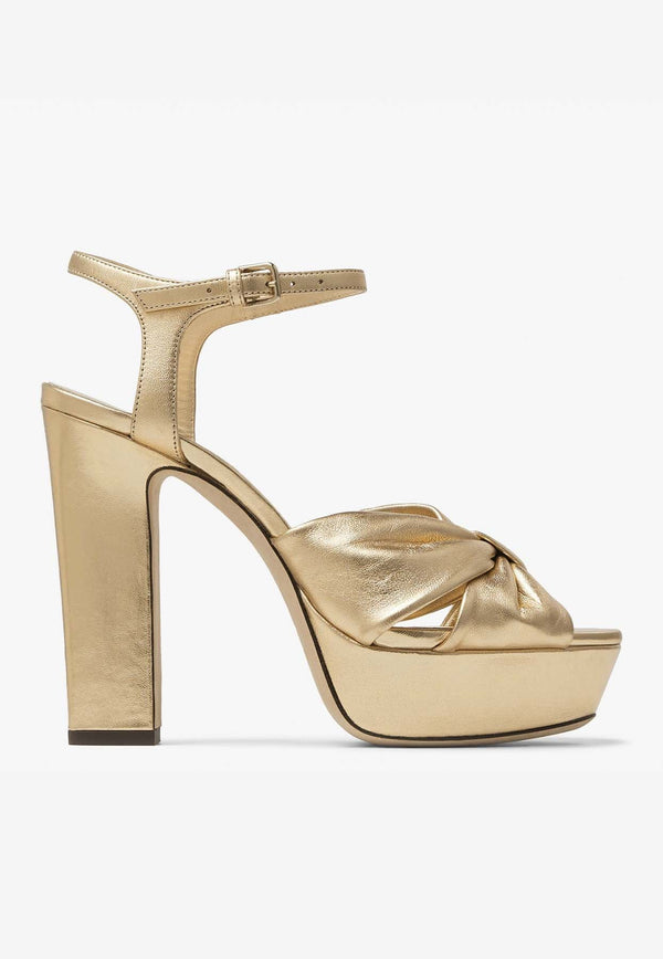 Heloise 120 Platform Sandals in Metallic Nappa Leather