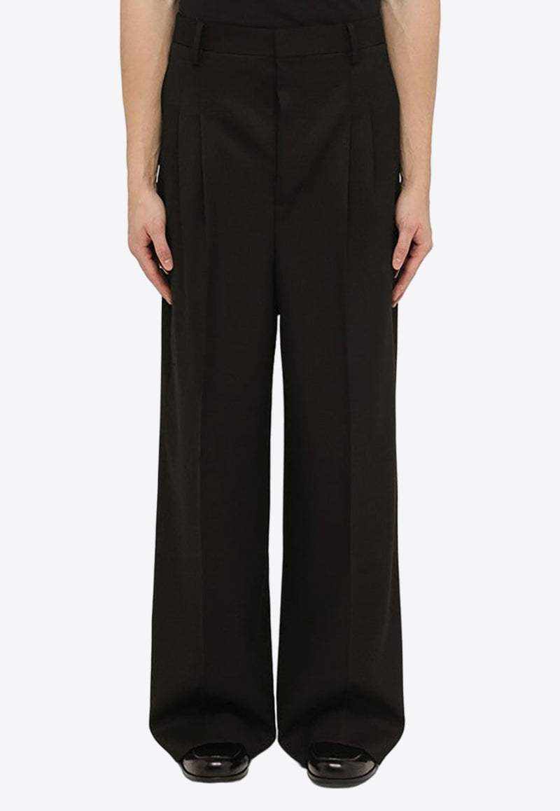 Wide-Leg Wool Pants