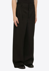 Wide-Leg Wool Pants