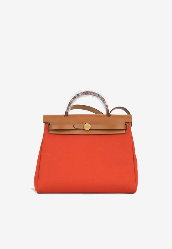 Herbag 31 in Orange Mecano, Cuivre Toile and Fauve Vache Hunter with Gold Hardware