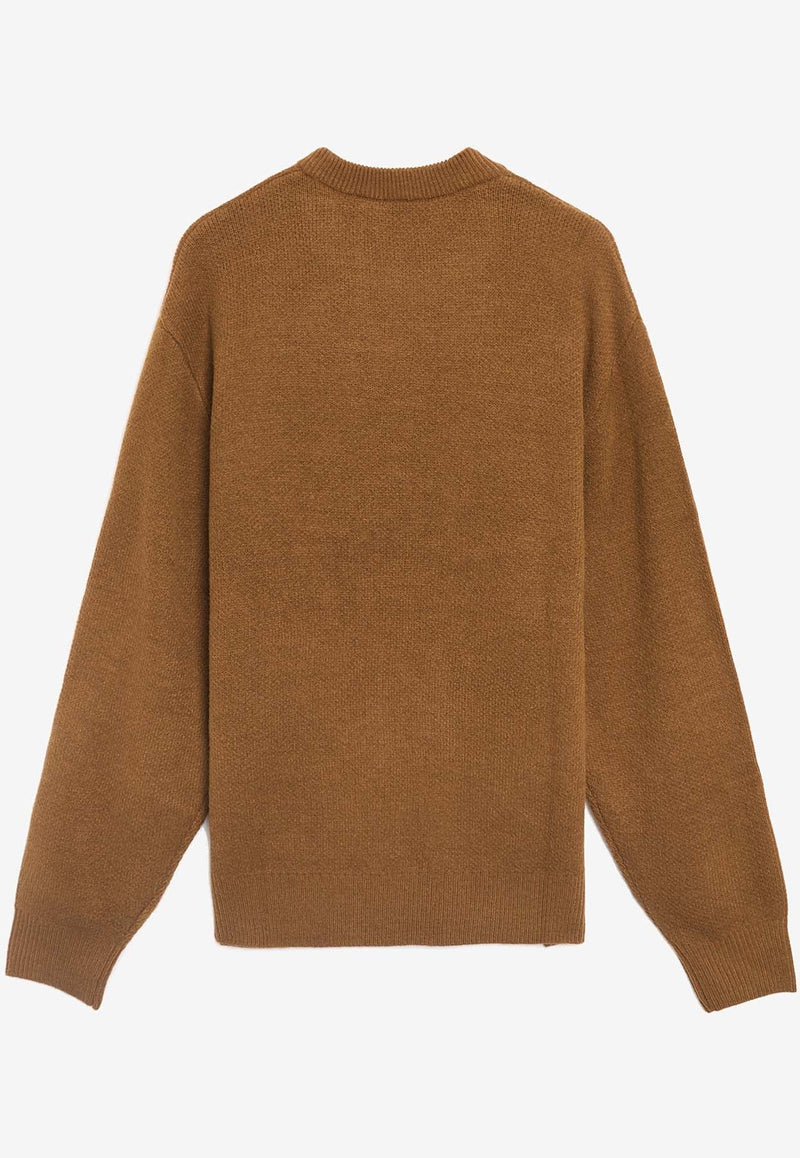 Brown Ducks Intarsia Knit Sweater