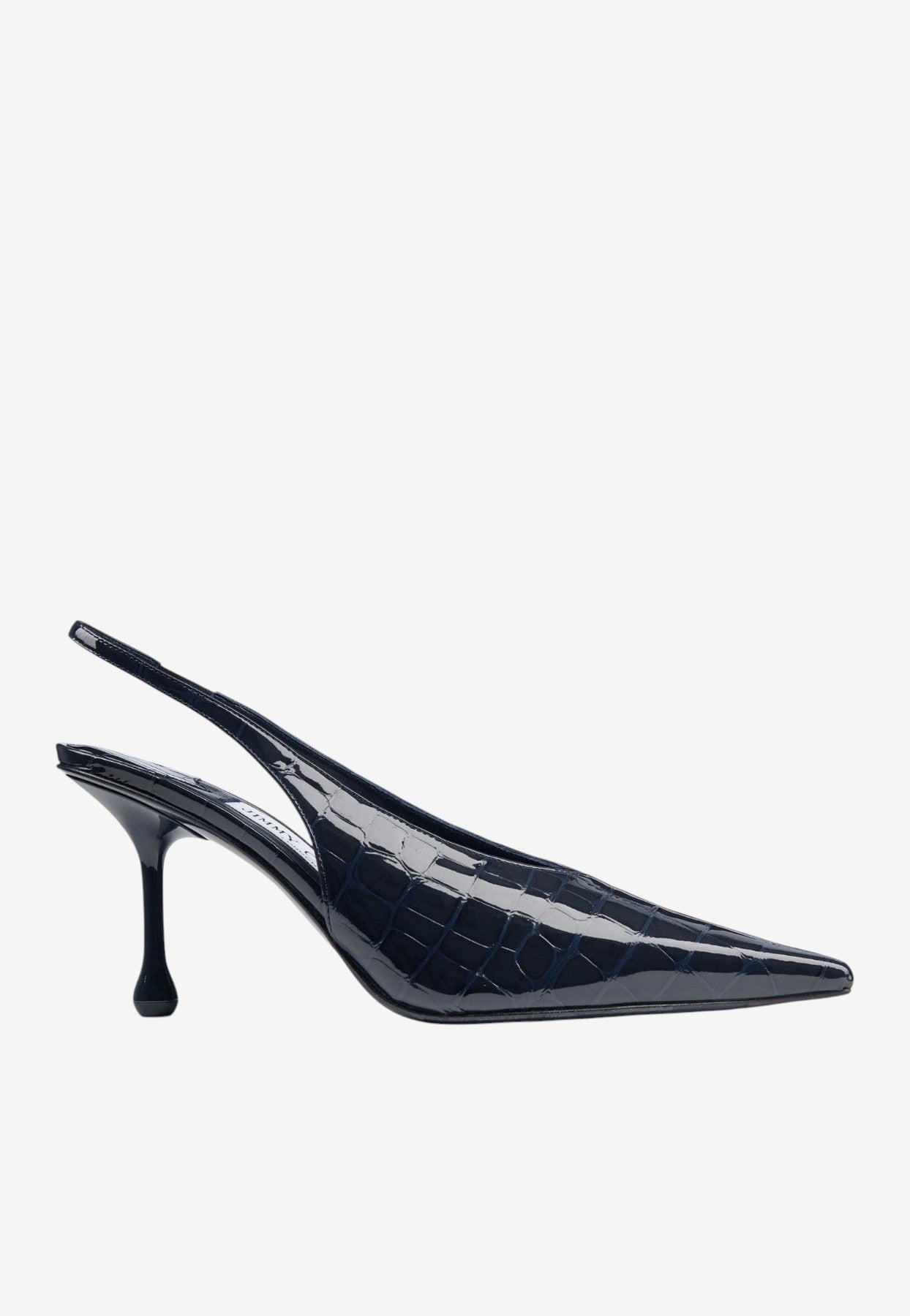 Isa 80 Shiny Croc-Embossed Leather Slingback Pumps – THAHAB US