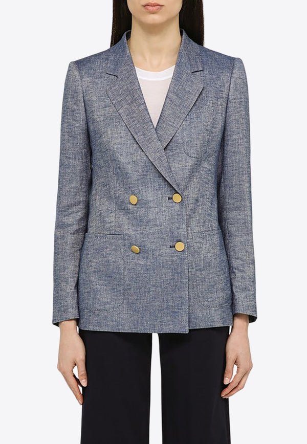 Double-Breasted Blazer in Linen Blend