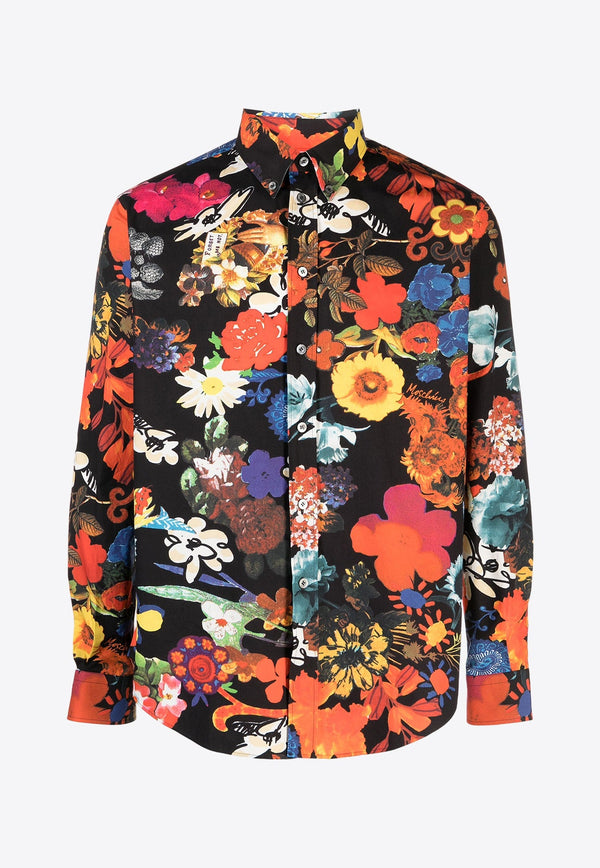 Floral Print Long-Sleeved Shirt