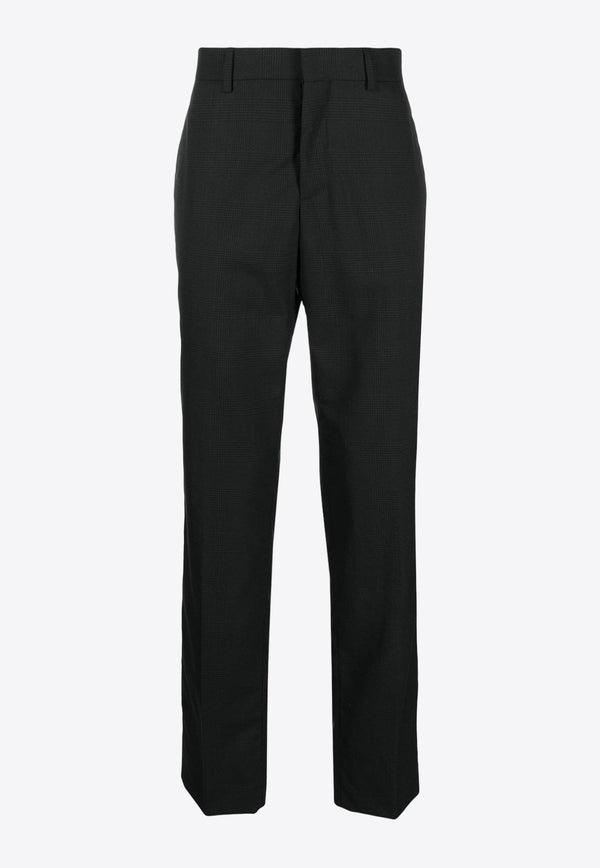 Checked Wool Tailored Pants