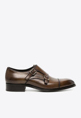 Elkan Leather Monk Strap Shoes