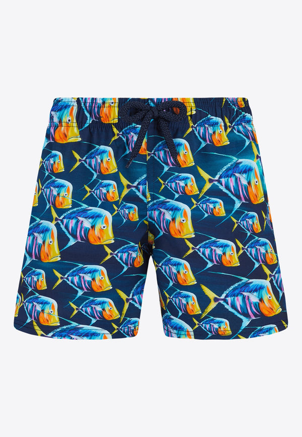 Boys Joris Piranhas Print Swim Shorts