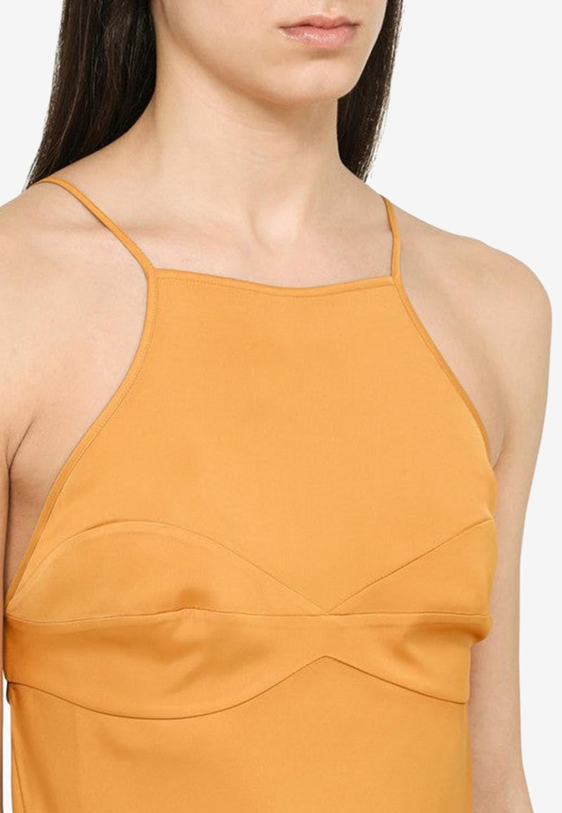 Halterneck Satin Tank Top