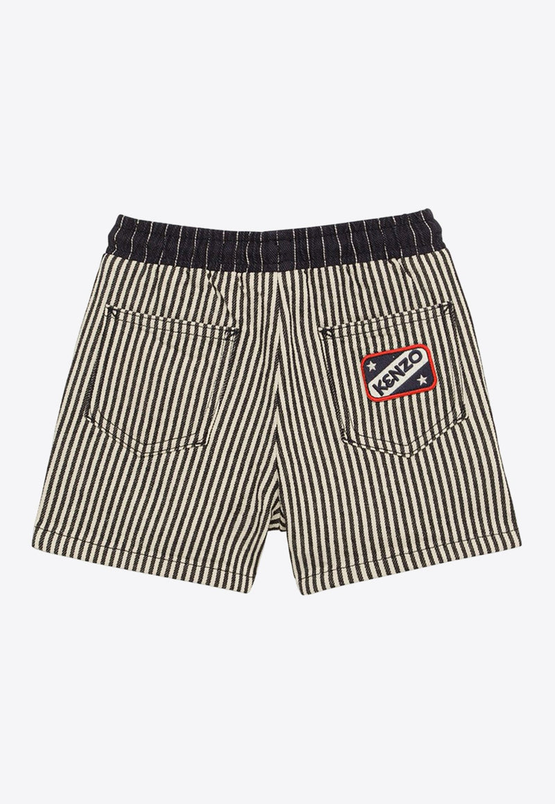 Boys Striped Logo Shorts
