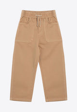 Boys Embroidered-Logo Drawstring Pants