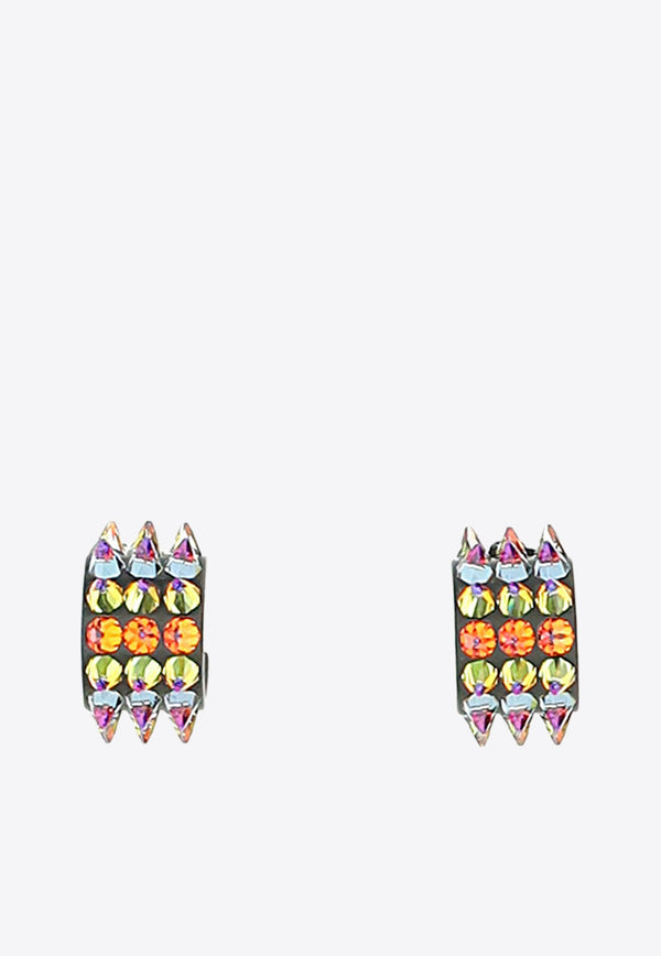 Karma Crystal Embellished Hoop Earrings