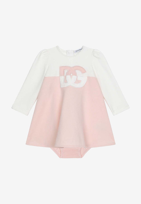 Baby Girls Logo-Embroidered Dress