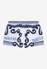 Boys Marina-Printed Swim Trunks