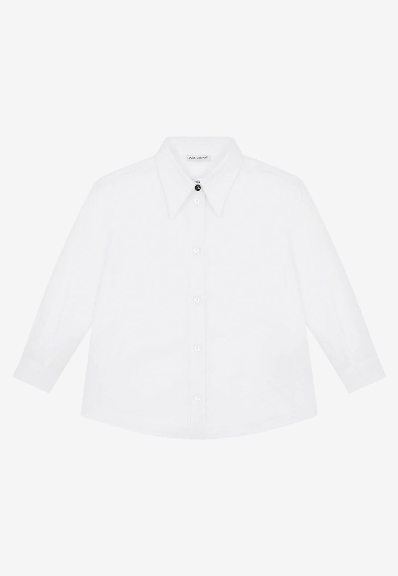 Girls Logo Detail Poplin Shirt