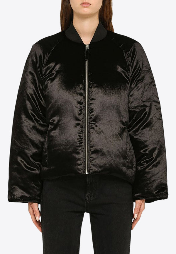 Lafu Velvet Padded Bomber Jacket