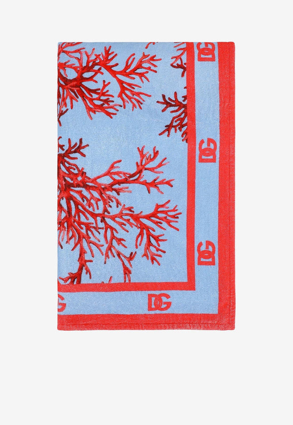 Coral Print Beach Towel