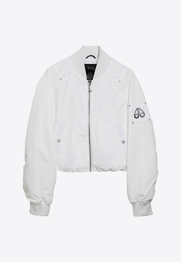 Logo Patch Zipped Bomber Jacket