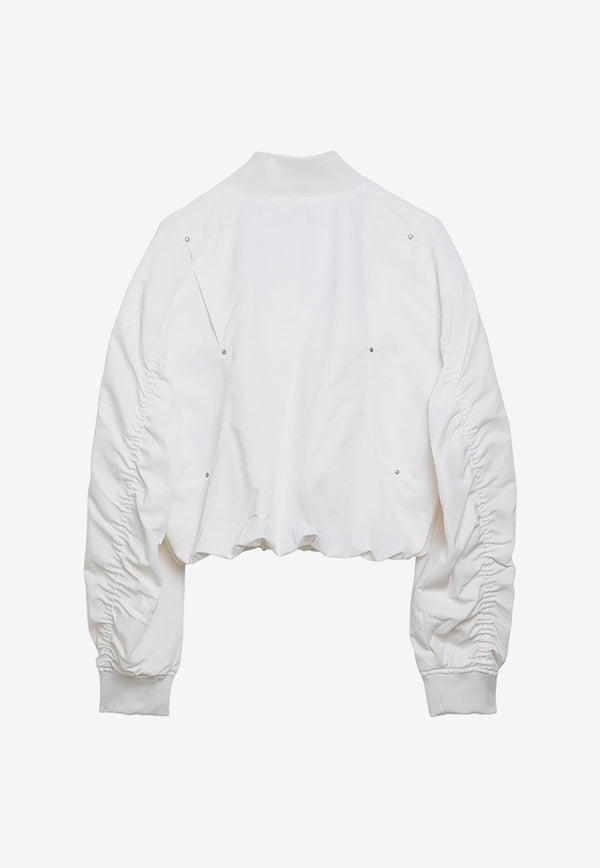 Logo Patch Zipped Bomber Jacket