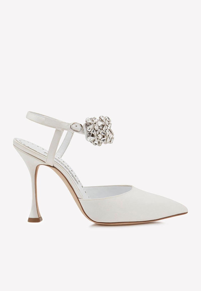 Mabina 105 Crystal Embellished Satin Pumps