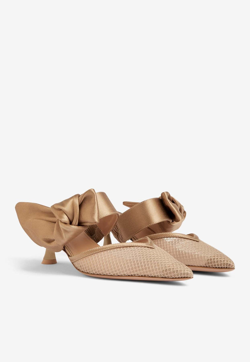 Marie 45 Satin Bow Mules