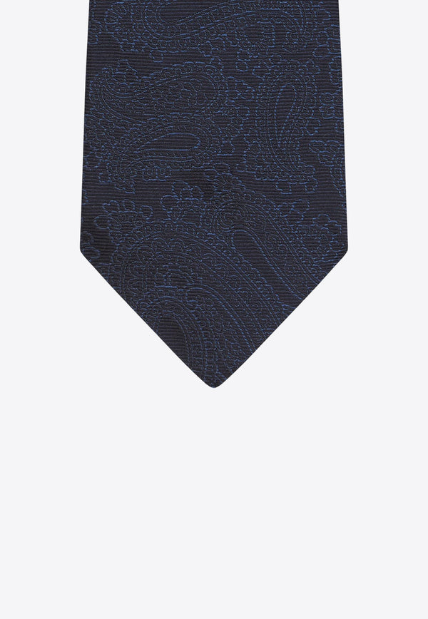 Micro-Paisley Silk Jacquard Tie