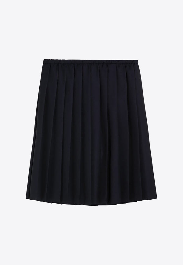 Pleated Batavia Wool Skirt